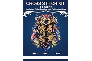 HKLIOPU Cross Stitch Kits for Adults-Magic Badge,11CT Printed Cross Stitch Kits,Stamped Embroidery Kits for Adults Wall Art Home Decoration 16x20 Inch (LZ015)