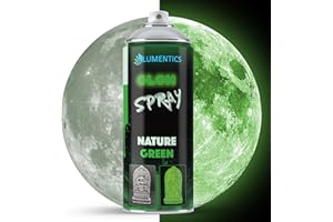 LUMENTICS Spray lumineux Naturel-Vert 400 ml - Spray de couleur - Brille dans l'obscurité - Peinture en aérosol avec effet phosphorescent