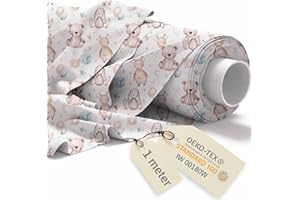 DreamRoots Stoffa cotone al metro - Tessuti a metraggio bambini - Tessuto al metro - Tessuto cotone - Stoffe per cucito creativo 160cm x 1M