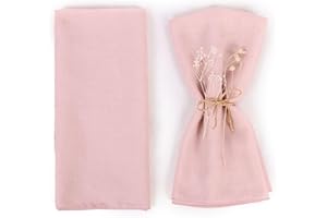 Niuoppy Cloth Napkin Set of 6, Soft Gauze Cotton Napkins, 18.1" x 18.1" Cotton Napkin, Reusable Napkins, Cloth Napkins for Wedding, Dinner, Party, Daily Use (Pink 2)