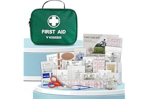 VITAVERUS 240 Piece Premium First Aid Kit Bag - Includes Eyecare, 2 x Cold (Ice) Packs and Emergency Blanket for Home, Office, Car, Caravan, Workplace, Travel and Sports