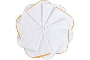 mimaDu - 10er Set Moltontücher Baby Baumwolle OekoTEX 25x25cm - Flanellwaschlappen weich für sensible Haut - Kinder Waschlappen Babytücher waschbar, wiederverwendbar - Mehrweg Tücher in Gold/Mint/Weiß
