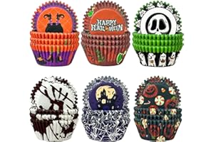 Gcardist Halloween 300-Count Standard Gradient Cupcake Liners Cupcake Cups 6 Original Design Halloween Witch Cupcake Papers Baking Cups Cupcake Wrappers (Standard Size)