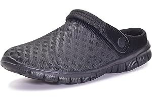 Clogs Herren Pantoletten Mesh Sabot Sommer Hausschuhe Damen Atmungsaktiv Gartenschuhe mit rutschfest Weiche Sohle Freizeit Sandalen,Gr.36-48