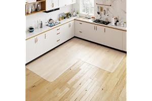 GIANTEX Transparent skyddsmatta för kontorsstol, halkfri PVC-golvmatta för parkett, hårda golv, 1,5 mm tjock för kontor, hem