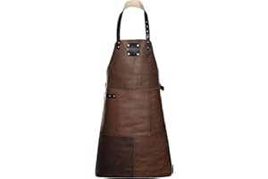 Livorio Premium Lederschürze aus hochwertigem Rauleder - Grillschürze - Kochschürze - Kellnerschürze