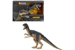 MATTEL Jurassic World Collection Hammond Allosaurus Figurine articulée de dinosaure au design haut de gamme, yeux en verre et queue articulée, 19 points d’articulation, JCG13