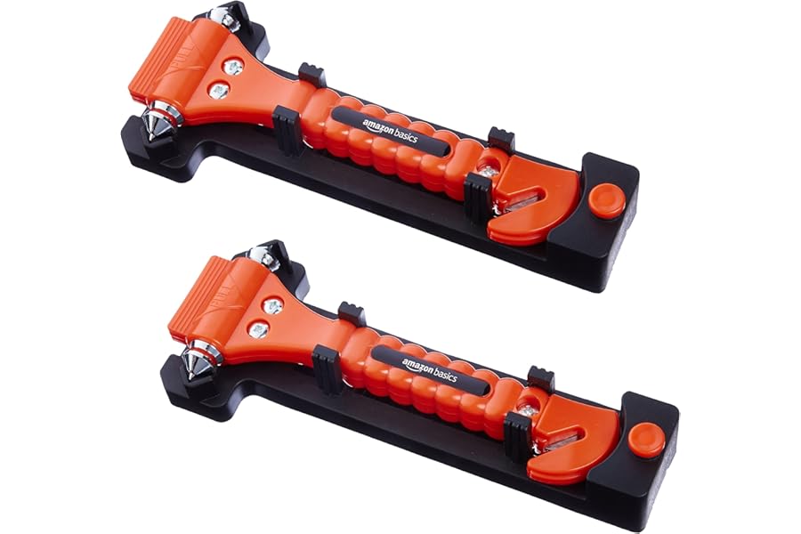 Amazon Basics Emergency Seat Belt Cutter and Window Hammer - 2-Pack