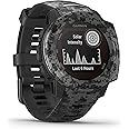 Garmin Instinct SOLAR GPS 45mm Smartwatch, Rugged watch, Built-in Sports Apps & Health Monitoring, Solar Charging, Ultratough Design Features, up to 24 days battery life, Graphite Camo