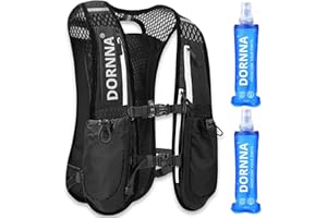 DORNNA Ultra Terra V2 - Sac Trail + 2 PCS Gourde Souple 500 ML sans BPA, Sac Hydratation Running Homme e Femme, Gilet Hydratation Taille Unique.