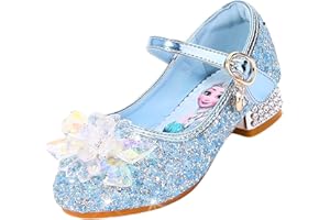 Vorkhuaeri Mädchen Prinzessin ELSA Schuhe Stöckelschuhe Kinder Glitzer Tanz Sneakers Prinzessin Kostüm Kinderschuhe für Dress Up Party Cosplay Hochzeit