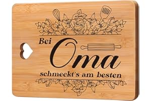 APJIELOP Geschenk Oma Geburtstag, Oma Geschenke zum Geburtstag, Weihnachtsgeschenke für Oma, Oma Geburtstagsgeschenk, Geschenk für Oma - Bambus Schneidebrett Leichtgewicht 21.5 * 28CM