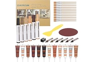 DAIXISM Kit de reparación de muebles de madera para restaurar cualquier mueble de madera, cubierta de arañazos en la superficie para mesa de piso de madera, roble, armario, puerta, chapa, juego de 39