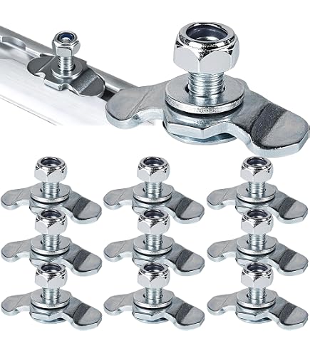 MINGZE - Lot De 10 Raccords à Vis Pour Rail D'aviation M8 X 20 - Capacité 500 DaN - Pour Caravane, Fourgon, Remorque