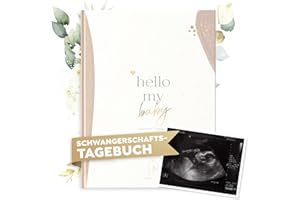 ‎TWIVEE TWIVEE - Schwangerschaftstagebuch - hello my baby - Schwangerschaftsbuch - Meine Schwangerschaft Buch - Babytagebuch - Meilensteinkarten - Tagebuch für Erinnerungen und Fotos - Pregnancy Diary