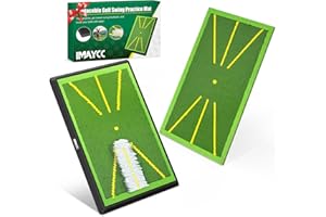 ‎IMAYCC IMAYCC Golfmatte 2-Teilig Austauschbar – Übungsmatte mit Rutschfester Gummibasis für Schlagbahn-Analyse (Swing-Training) – Indoor & Outdoor Golfanfänger, Erwachsene & Kinder