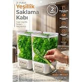 Transformacion Yeşillik Saklama Kabı - Taze Yeşillik İ&ccedil;in - Soğan Maydanoz vb Yeşillik Saklama 2 Lİ set 721957