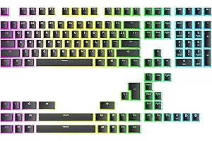 Ranked Pudding v2 PBT Teclas | 145 Double Shot Diseño Translúcido ANSI EE. UU. e ISO | Perfil OEM para Teclado Mecánico para Juegos RGB (Negro)