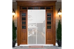 DOGUO Zanzariera Magnetica Porta Finestra 80 x 280 cm Tenda Magnetica Zanzariera Mantiene Stanza Traspirante Zanzariera Per Lucernario Zanzariera Per Finestre Per Tutte Le Finestre, Bianco