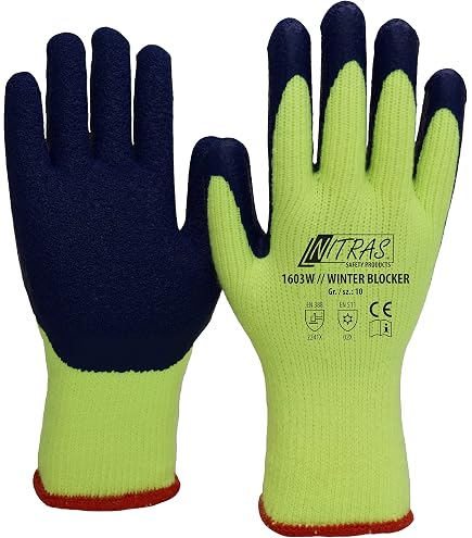 NITRAS Nylotex 3520 Nylon-Latexhandschuhe Arbeitshandschuhe 12 PAAR, Grau/Schwarz, 9/XL bei Günstiger Preis