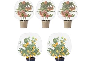 ‎VEGAMALL 5 Stück Insektenschutznetz mit Kordelzug Bug Barrier Netting Gemüsenetz Feinmaschig Insektennetz Vogelschutznetz Gartennetz (80 * 80cm)