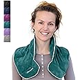 Qomfor Wheat Bags Microwavable Neck and Shoulder (1.5kg) - Heavy Lavender Heat Pads for Neck, Shoulder, Back Pain, Period Pain, and Stress Relief - Durable, Soothing Microwave Heat Pad (Green Blue)