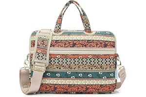 kayond Red Bohemia Patten Canvas Laptop Shoulder Messenger Bag Case Sleeve for 15-15.6Inch Laptop and Macbook Pro 15.4 (15-15.6 inch, Red Bohemia)