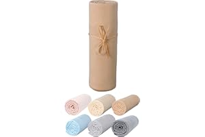 P'tit Basile Drap Housse 70x140 cm - Jersey peigné 100% Coton Bio - Cappuccino - pour Matelas bébé Enfant 70x140 ou 60x120 cm - Matière Extensible Pas de Repassage - Larges Profonds Bonnets