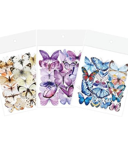 80 Autocollants Papillons Violets - PVC Imperméable, Taille ~4x2 Cm, Pour Décoration Mur, Fenêtre, Album, DIY - 9