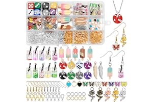 Nadinsta 404pcs Resin Charms for Jewellery Making Set, Resin Pendants with Fruit Tea,Ice Cream, Dice Charms for Bracelet, Necklaces, Earrings Jewellery Making Kit DIY Crafts