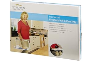 PATTERSON MEDICAL Homecraft Freehand All in One Tray, Requires Only One Handed Carrying, Safely Carry Items with Unique Foldaway Handle, Non-Slip Mat Secures the Contents on the Tray, Allows for Additional Assistance
