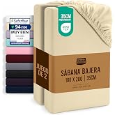 Utopia Bedding Set of 2 Fitted Sheet 180 x 200 &ndash; Beige &ndash; (180 Bed) | Oeko Tex Certified - Deep Pocket - Brushed Microfiber