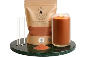 NaDeco Kerzensand mit Duft und Docht, 400g, Kerzen selber Machen, Kerzenwachs & Kerzendocht, Duftwachs Aroma Duft Kerze Candle Sand, Pflanzliches Wachs Granulat, DIY Basteln Home Dekoration, Amber