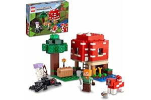 LEGO 21179 Minecraft La Maison Champignon, Set Jouet de Construction pour Enfants dès 8 Ans, Idée de Cadeau, avec Figurines