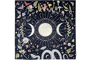 EAYOLY Cartas Tarot, Tarot Celta Triple Luna Mantel Cartas Tarot con Patrones Lunares trifásicos Tapete Cartas Tarot Cuadrado, 64×64cm