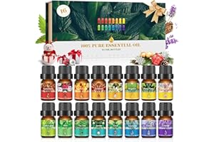 Bledras Kit de 16 Aceites Esenciales, para Difusor, Humidificador de Aromaterapia, Aceites Esenciales Aromáticos, Limoncillo, Azahar, Lavanda, Ylang-Ylang, Regalos para Familias, para Leer, Dormir