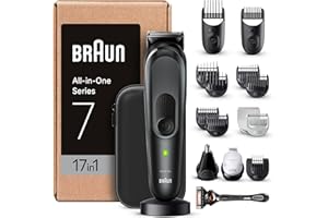 Braun Recortadora Todo En Uno Series 7 MGK7491, Kit 17 en 1 Para Barba, Pelo, Depilación Masculina Y Más