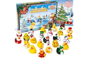 ‎ENCHAM Encham Adventskalender Kinder Ente Spielzeug mit 24 Gummiente Weihnachtskalender 2025 Geschenke Quietscheente Badeente Countdown Kalender Weihnachten Geschenken