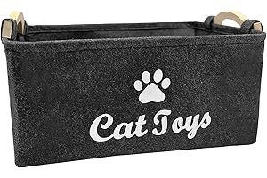 inheming Panier de Rangement pour Jouets pour Chat Chien, Corbeille à Jouet Pliable pour Chien et Chat, Panier de Rangement pour Animaux 38cm x 25cm x 18cm