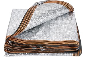 AOCET Aluminet Shade Cloth for Car Dogs, Shade Cloth for Plants, Greenhouse Cover, 99% Aluminet Shade Cloth Fabric with Grommets, Heat Reflective Shade Tarp, Keeps Temp Down (Size : 3×4m)