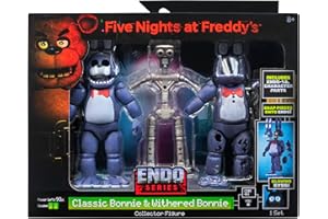 JAZWARES Five Nights At Freddy's 6-Inch Endo-Series Collector Figure: Endo-1 with Classic Bonnie and Withered Bonnie Pieces - Articulated Figure with Classic and Withered Bonnie Parts