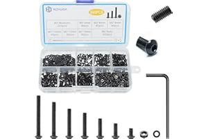 WZHUIDA 660 Stück M2 Schrauben Set, Schwarz Metrisch Linsenkopfschrauben Innensechskant Schrauben Muttern und Unterlegscheiben Sortiment Set, Gewindemaschinen Sechskantschrauben