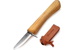 Couteau à sculpter BeaverCraft pour enfants – Couteau à sculpter le bois de sécurité C1 Kid avec pointe arrondie pour enfants, sculpteurs débutants – Outils de sculpture sur bois pour débutants scouts