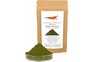 GARNELEN4YOU® Baby Powder – proteinreiches Aufzuchtfutter für Garnelen – feines Staubfutter mit tierischen & pflanzlichen Proteinen, Algen, Kräutern & Mineralien – Made in Germany – 30 g