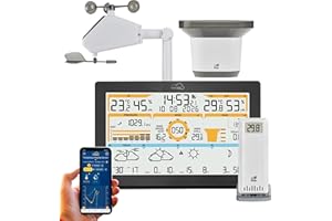 TFA Dostmann WLAN Wetterstation TFA.me ID-05 8-in-1, 35.8106, Profi-Wettervorhersage wetter.com 4 Tage, Online-Portal, inkl Wind-Regen-Temperatur-Luftfeuchtigkeit Sender, Wetterwarnungen, schwarz