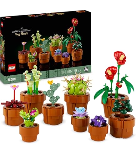 Brihappen Set Da Costruzione Fiori Succulente 12 In 1 - 987 Pezzi Per Adulti E Ragazze - Mini Piante Grasse Bonsai Da Assemblaggio