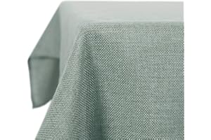 Deconovo Tovaglia Elegante per Tavolo in Finto Lino per Cucina, Tovaglia per Festa, 150x200 CM, Verde Scuro, 1 Pezzo