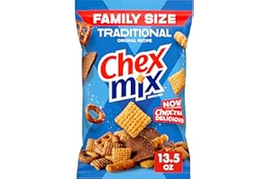 Chex Mix Mezcla tradicional de aperitivos salados, tamaño familiar, 13 onzas