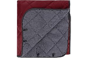 REDCAMP Manta cálida impermeable con forro de sherpa, manta para clima frío, resistente al viento, camping, estadio, viajes, deportes, lavable, vino tinto 200 x 150 cm