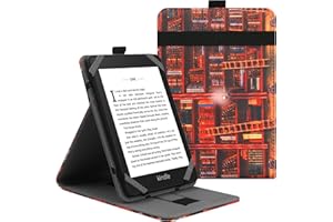 VOVIPO Uniwersalne etui ochronne Kindle Paperwhite o przekątnej ekranu 6 cali, etui folio ze stojakiem na Kindle/Kobo/Tolino/Pocketbook/Sony 6-calowy czytnik e-Reader, z wieloma kątami widzenia -